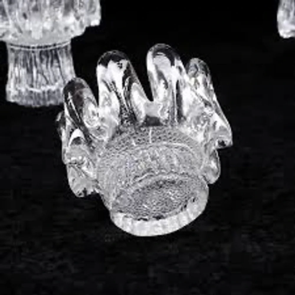 Kosta‎ Boda Sunflower Candleholder Goran Warff 1970s Swedish Art Glass Clear MCM